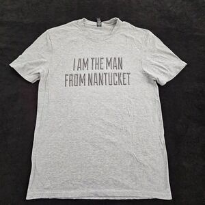 I am the Man From Nantucket Funny Gray Short Sleeve Cotton Blend T-Shirt Men's L